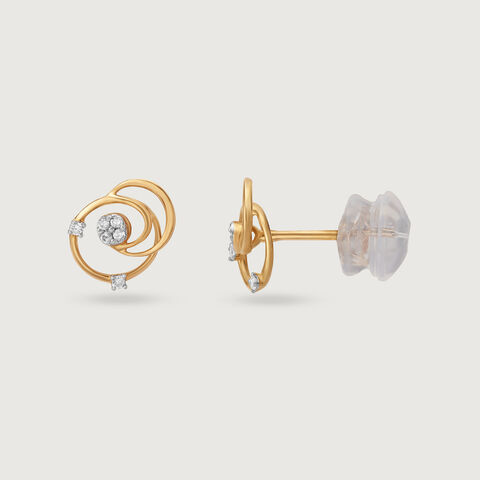 Whispers of the Cosmos 14KT Diamond Stud Earring
