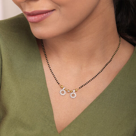 Floral Delight 18 Kt Gold and Diamond Vati Mangalsutra