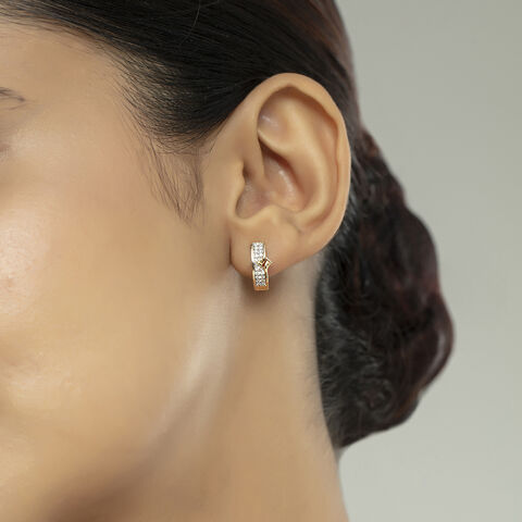 Elegant Vibes Gold & Diamond Hoop Earrings