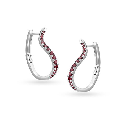 925 Silver Dainty Stud Earrings with Garnets
