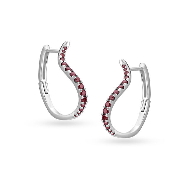 925 Silver Dainty Stud Earrings with Garnets,,hi-res image number null