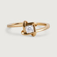 Basketry Elegance Gold and Diamond Finger Ring,,hi-res view 3