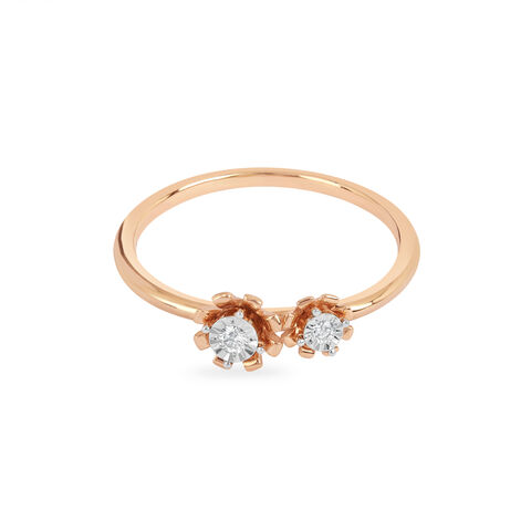 14KT White-Rose Gold Margarita Finger Ring