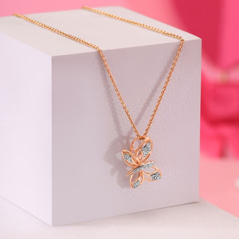 Heartful Flutter 14KT Rose Gold & Diamond Pendant