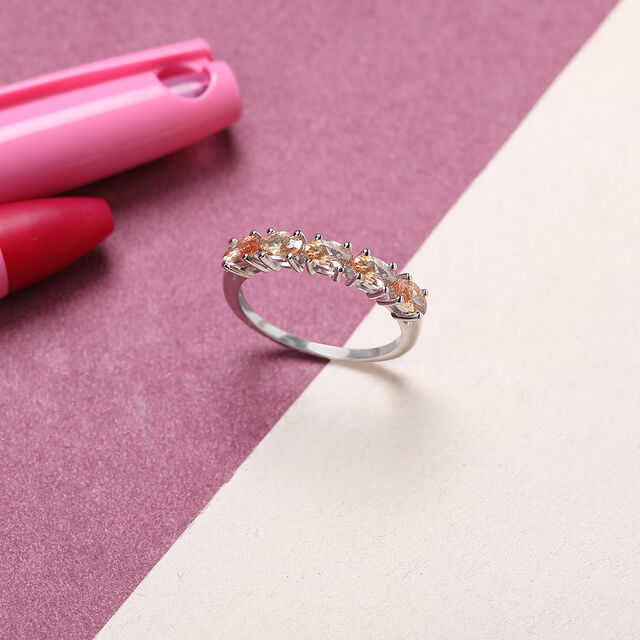 Champagne Sparkler Silver Finger Ring,,hi-res image number null