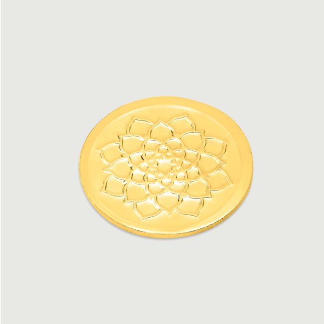 1 GM 22 Karat Stunning Lotus Gold Coin,,hi-res image number null