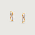 Graceful Twist Gold & Diamond Stud Earrings,,hi-res view 3