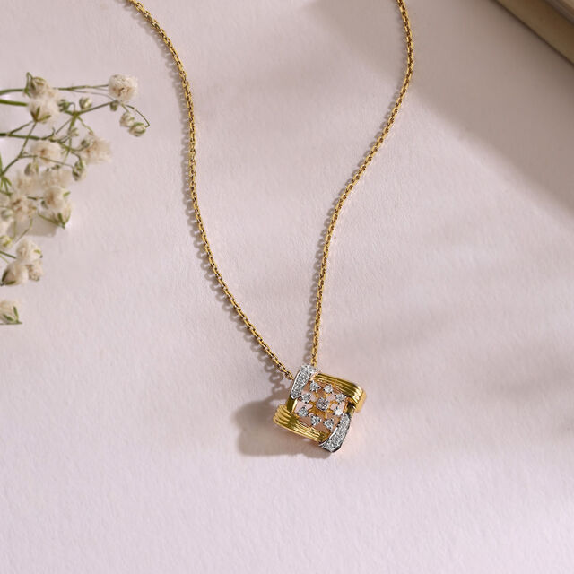 Luxe Floral Gold & Diamond Necklace,,hi-res image number null