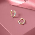 Bold Chic Gold & Diamond Hoop Earrings,,hi-res view 1