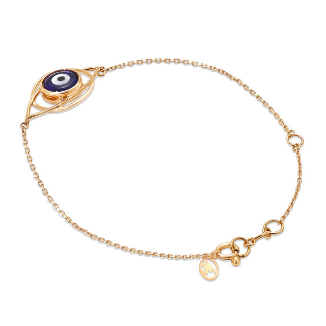 14KT Yellow Gold Geometric Evil Eye Bracelet,,hi-res image number null