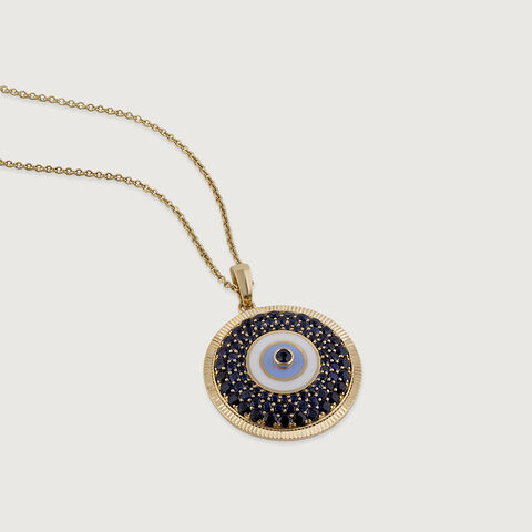 Orb of Protection Evil Eye Gold Pendant