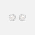 Spiral Pearl Silver Stud Earrings,,hi-res view 3