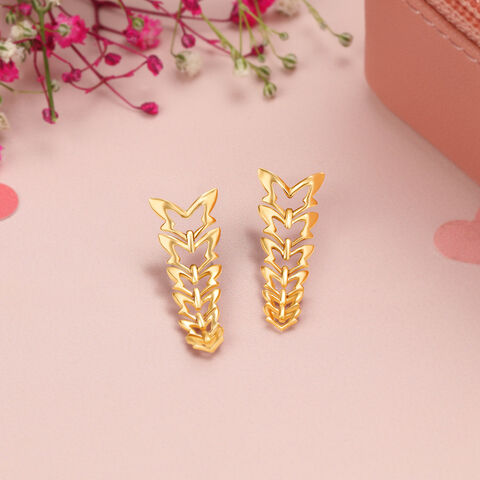 Butterfly Ballet 14KT Yellow Gold Drop Earrings