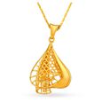 Contemporary Musical Note Gold Pendant,,hi-res view 1