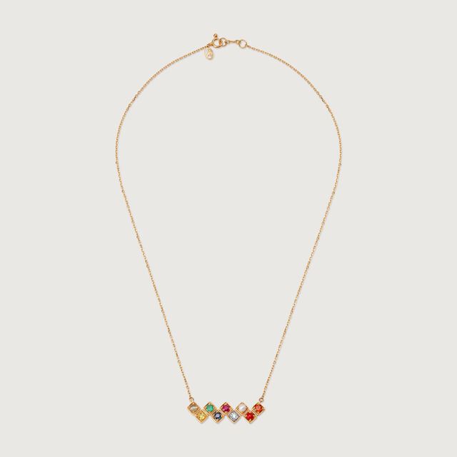 Gemstone Symphony 14KT The Navratna Pendant Chain,,hi-res image number null