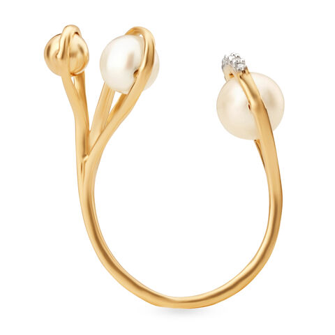 14KT Pearl and Diamond Ring