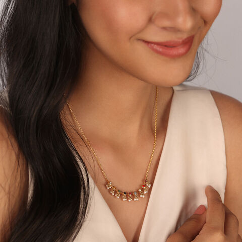 Charm of Cheer 14KT Navratna Necklace