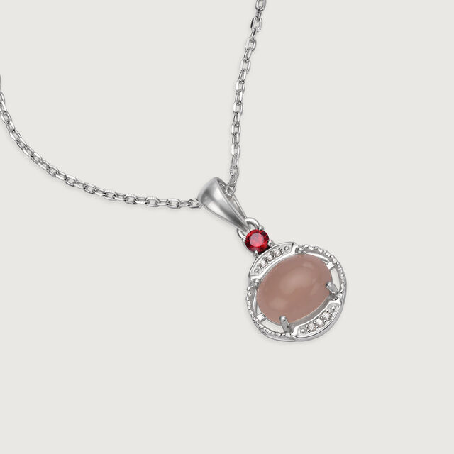 Ruby Peach Tango Silver Pendant for Women,,hi-res image number null