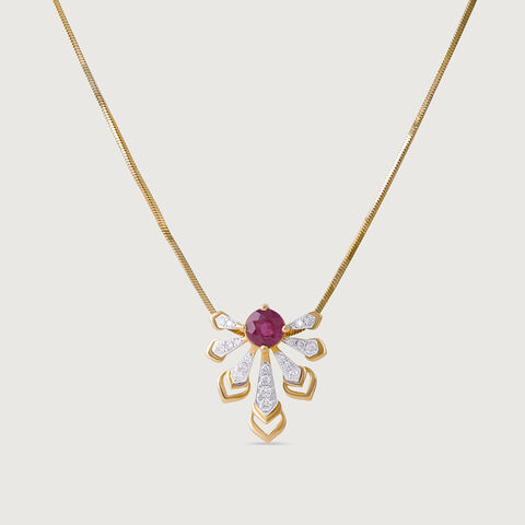 Radiant Spiral Ruby & Diamond Pendant
