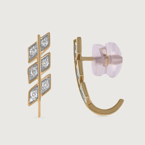 Electric Sequin Gold & Diamond Stud Earrings