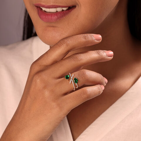Verdant Vista 14KT Emerald & Diamond Ring