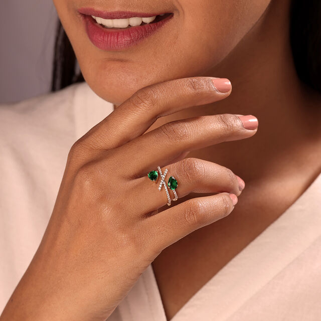 Verdant Vista 14KT Emerald & Diamond Ring,,hi-res image number null