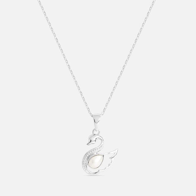 Pearl Swan Silver Pendant & Chain,,hi-res image number null