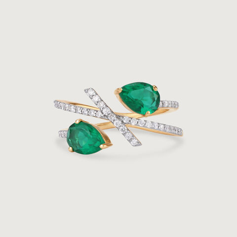 Verdant Vista 14KT Emerald & Diamond Ring
