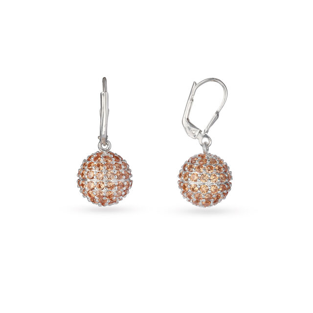 Glimmer Globe Silver Hoop Earrings for Women,,hi-res image number null