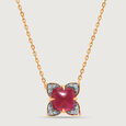 Scarlet Blooms Ruby & Diamond 14KT Pendant,,hi-res view 2