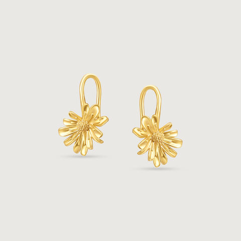 Dainty Daisy Gold Hoop Earrings