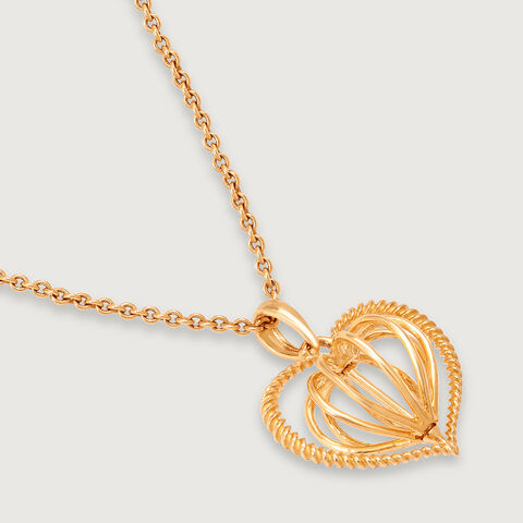 Dangling Hearts 14KT  Gold Pendant for Her