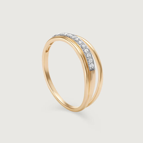 Twined Radiance 14 Kt Gold & Diamond Ring