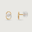 Willow Whispers 14 Kt Gold & Diamond Stud Earrings,,hi-res view 4