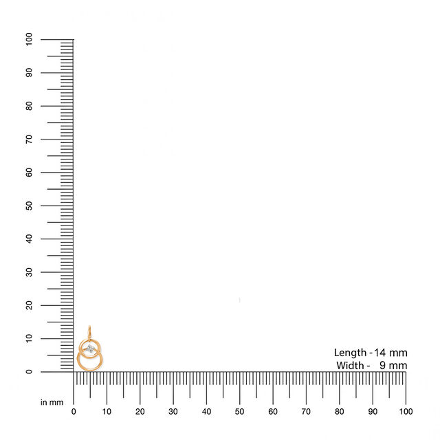 14KT Yellow Gold Sleek Circles Diamond Pendant,,hi-res image number null