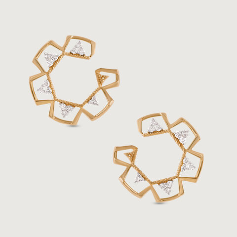 Prism Charm Gold Stud Earrings