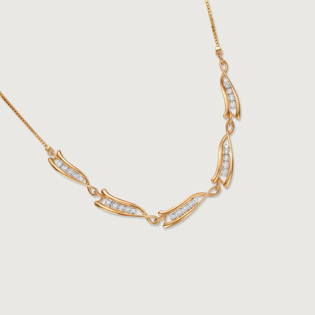 Elegant Rivulet 14 Kt Gold & Diamond Necklace,,hi-res image number null