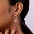 Glimmer Globe Silver Hoop Earrings for Women,,hi-res view 1