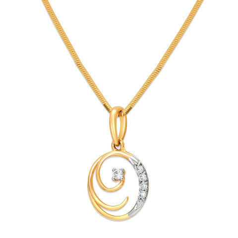 14KT Yellow Gold Glimmering Orbit Diamond Pendant