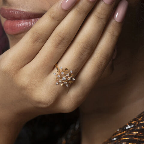 Disco Shine Gold & Diamond Finger Ring