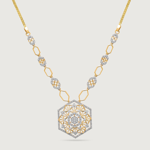 Spectral Glow 14 Kt Gold and Diamond Necklace,,hi-res image number null