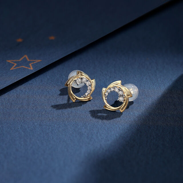 Luminous Flare 14KT Diamond Stud Earrings,,hi-res image number null