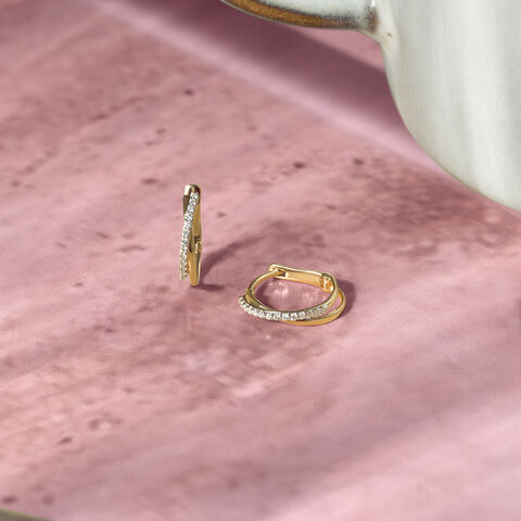 Sleek Iconic Gold & Diamond Hoop Earrings