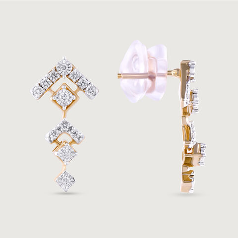 Electric Vibes Gold & Diamond Drop Earrings