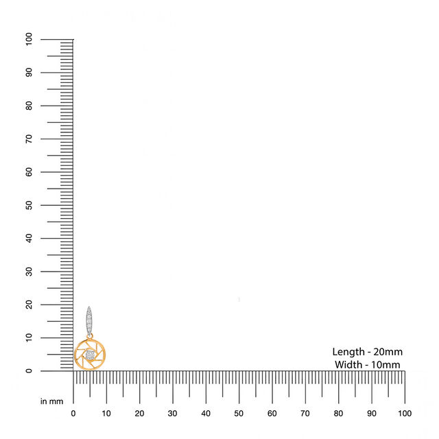 14KT Yellow And White Gold Geometric Evil Eye Dangler Earrings,,hi-res image number null