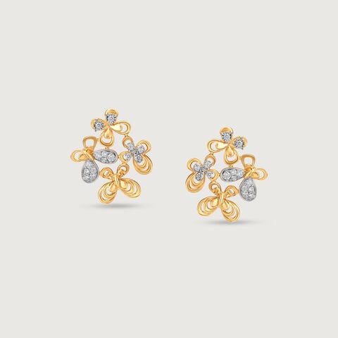 Butterfly Garden Diamond Stud Earrings