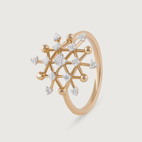Disco Shine Gold & Diamond Finger Ring