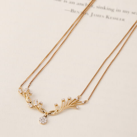 Whispering Leaves Gold & Diamond Necklace