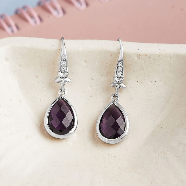 Twilight Sparkle Silver Hoop Earrings,,hi-res image number null