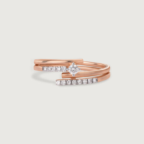14KT Rose Gold Core Diamond Finger Ring